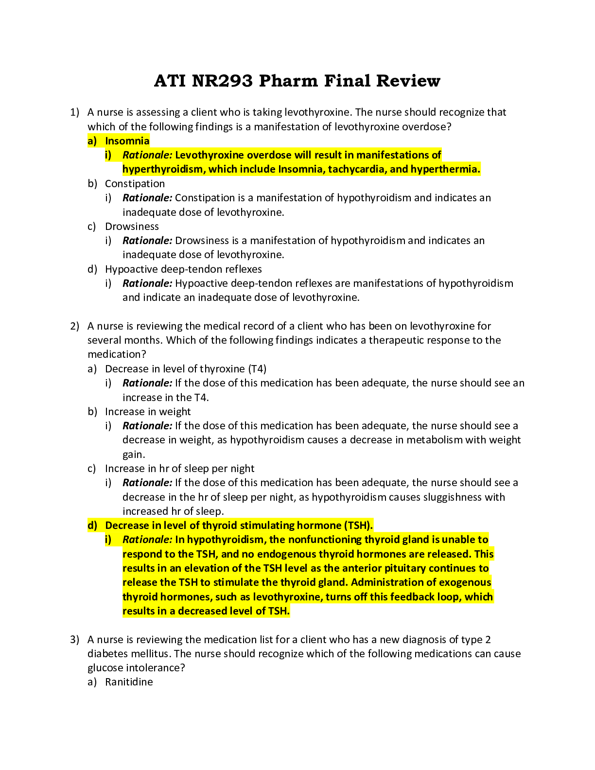 Preview image of ATI NR293 Pharm Final Review Latest document